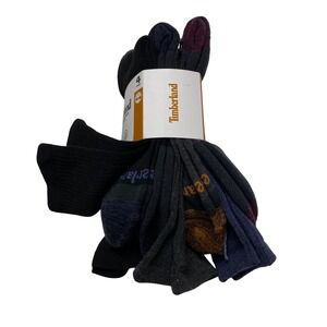 Timberland Mens 7 Pair Socks Bundle Fully Cushioned Boot & Crew Socks 9-12 NWT